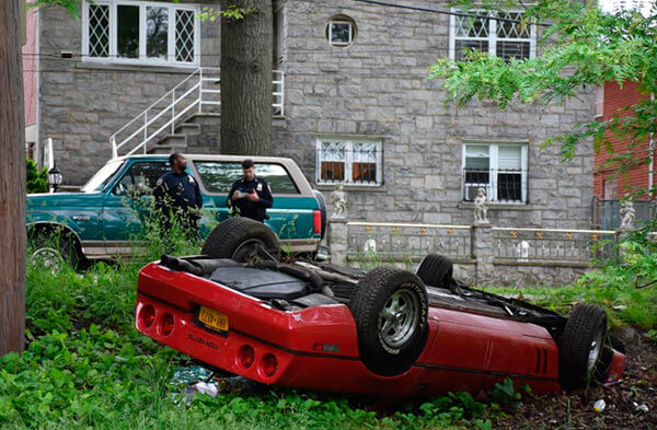 Car Overturns In Pelham Parkway