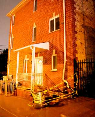 Car Crashes Into Property’s Stairway