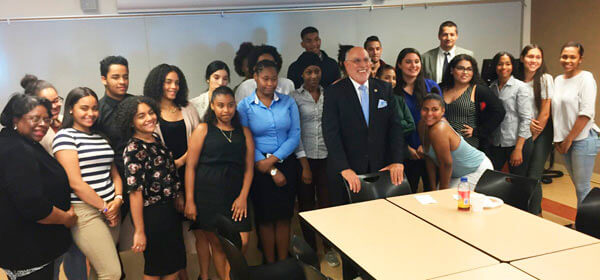 Benedetto Visits Mercy College Students