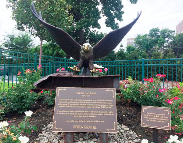 9/11 Memorial at Hutch Metro/Statue built from original WTC ruins