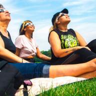 Bronxites watch the 2017 eclipse.