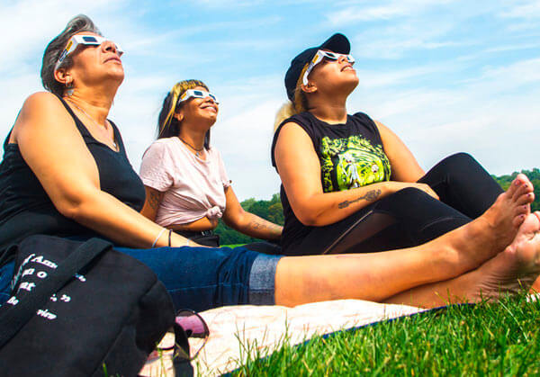 Bronxites watch the 2017 eclipse.