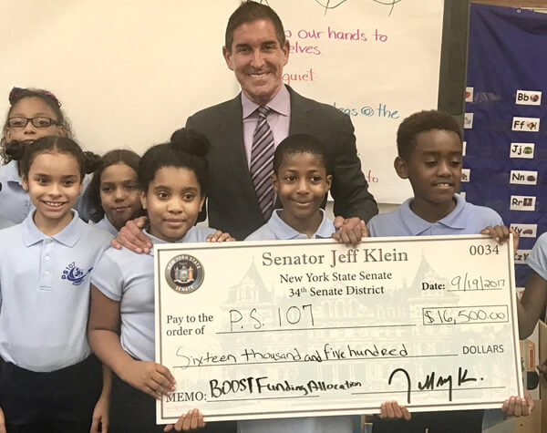 Senator Jeff Klein Visits, Funds P.S. 107