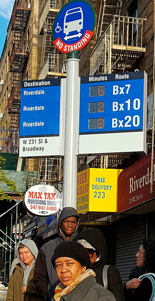 Bus countdown clocks in the Bronx unveiled slowly but surely