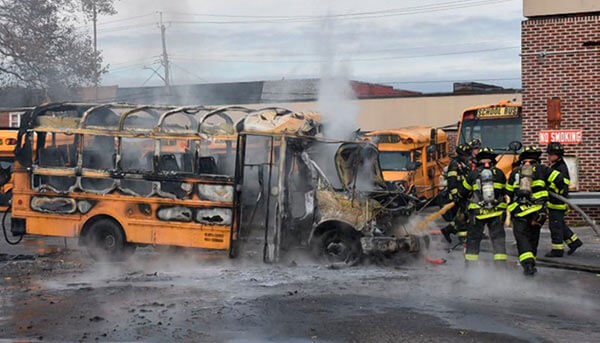 School Bus Goes Up In Flames
