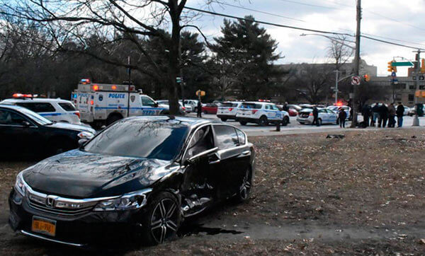 Police Car Accident On Eastchester Road