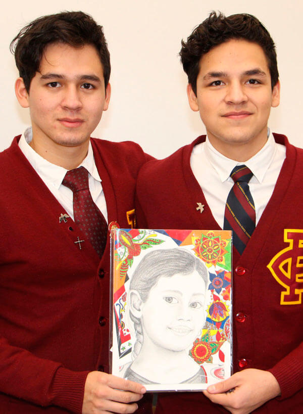 Cardinal Hayes students create portrait of a child refugee