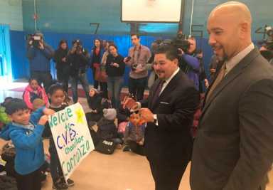 BP Diaz, Chancellor Carranza At P.S. 359