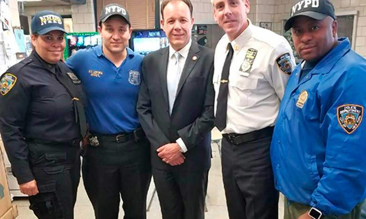 Gjonaj Speaks At 49th Pct. Career Day