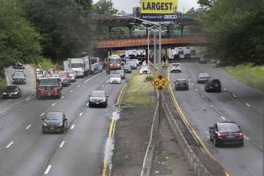 Truck Collides With Parkway Overpass