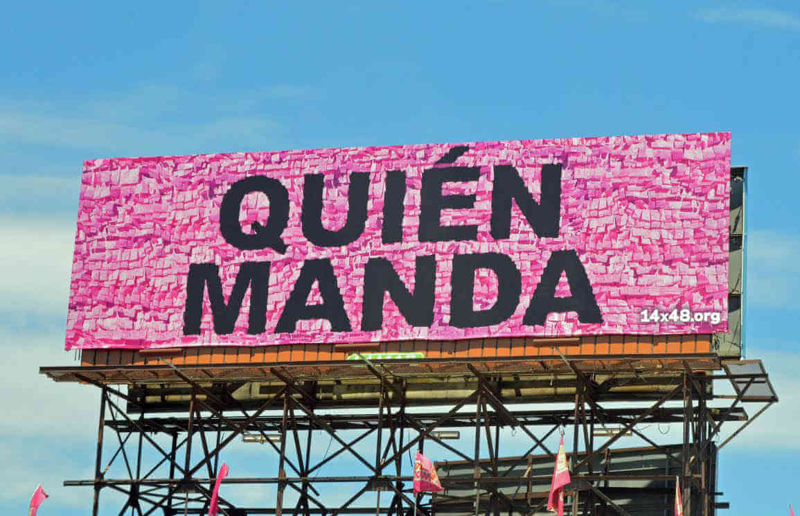 Artist creates thought-provoking pinata-themed billboard