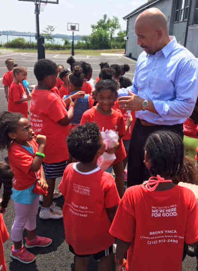 Diaz Visits Bronx YMCA Summer Camp Kids