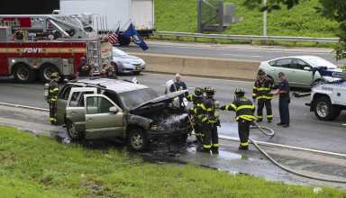 Car Fire On Bruckner Expressway
