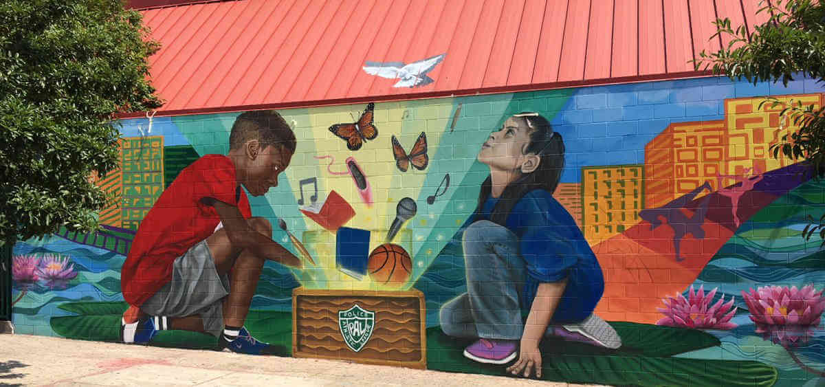 Police Athletic League Teens Create Mural