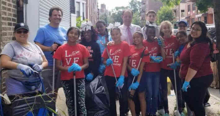 Gjonaj Attends Allerton Ave Graffiti Removal