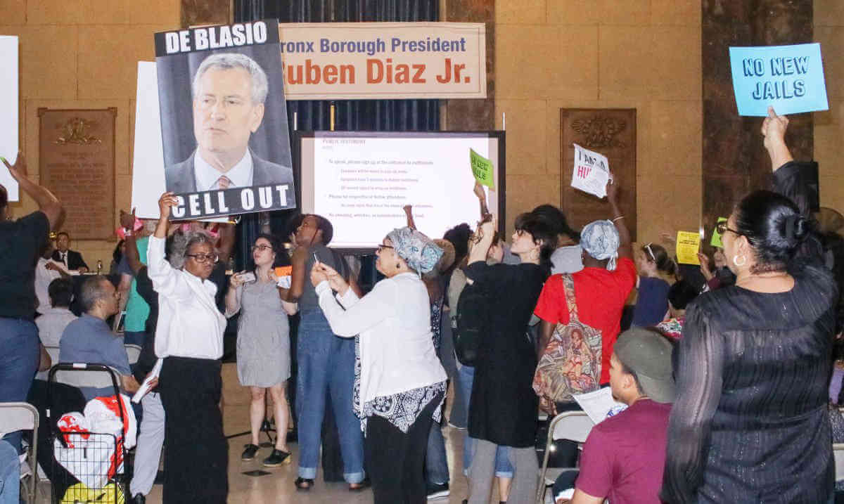 Mott Haven jail protestors occupy city’s public hearing
