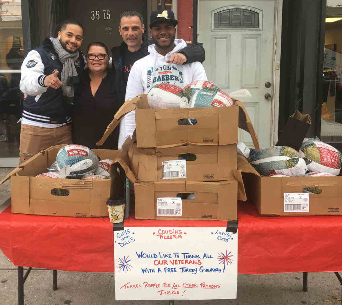 Cousins Pizza Host Veterans Turkey Giveaway