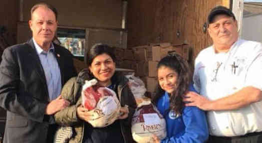 Gjonaj Hosts District Turkey Giveaway