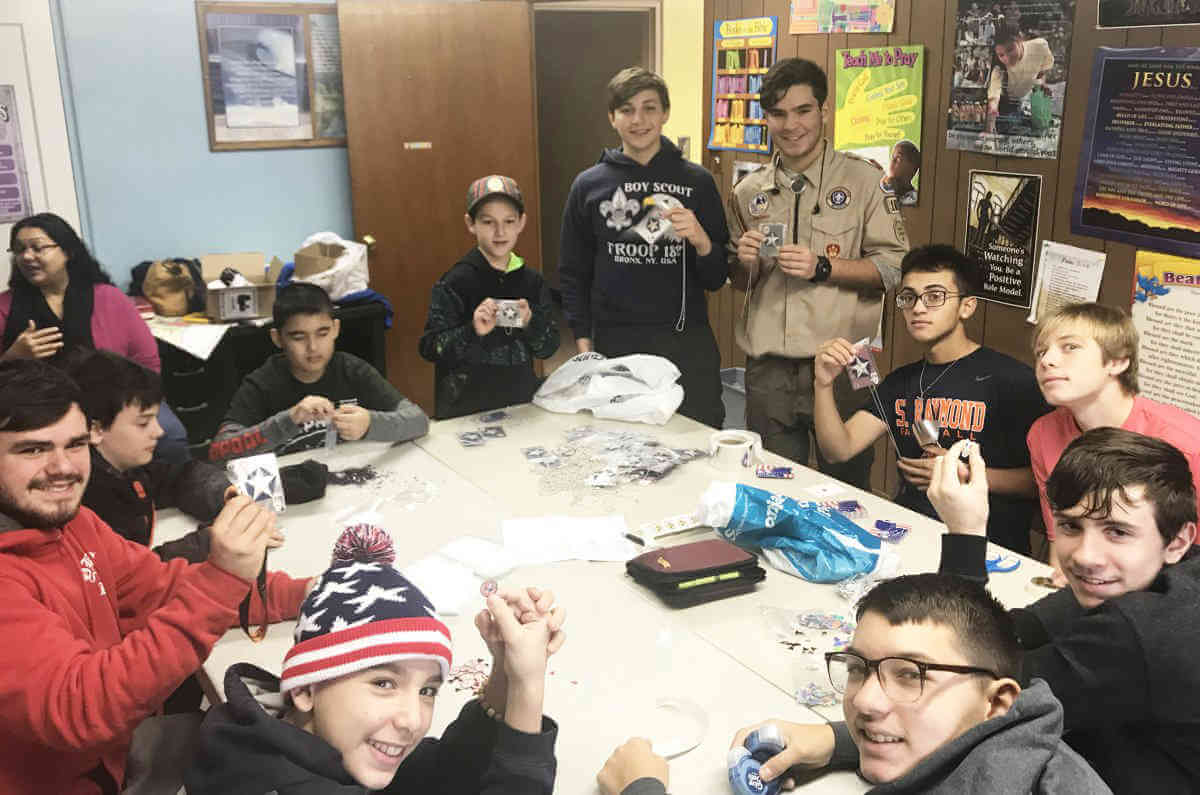 Troop 182 Assembles Flag Keepsakes