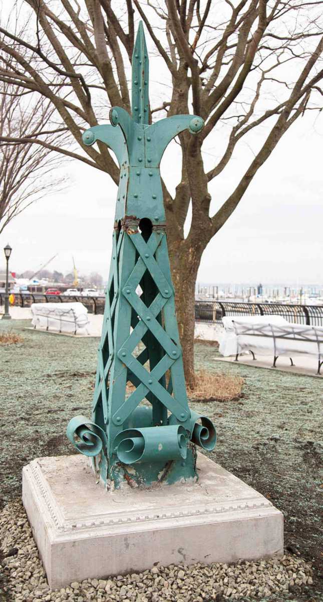 City Island Bridge finial finds a home on promenade