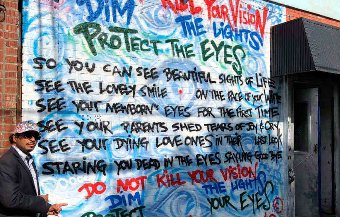 Vision impaired graffiti artist Tony Cruz addresses the UN