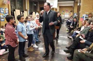 Gjonaj At P.S. 108 Black History Month Art Show
