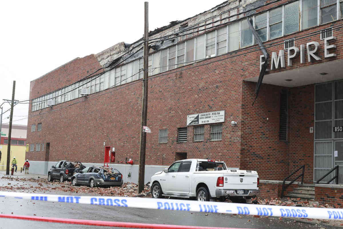 Cars Crushed By Facade Collapse