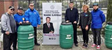 Gjonaj, DEP Host Rain Barrel Giveaway