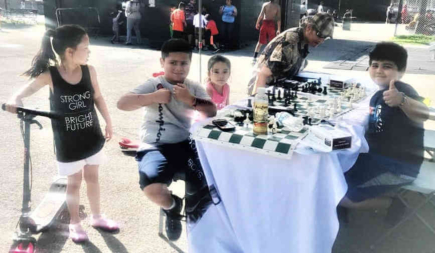 Young K & Q Chess Club at Skate Day