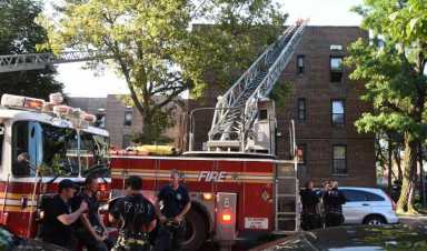 Soundview blaze displaces 45 families, injures 9|Soundview blaze displaces 45 families, injures 9