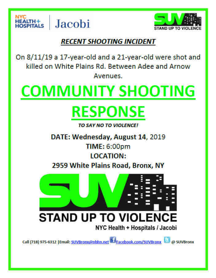East Bronx, SUV decries double homicide in 49th Precinct|East Bronx, SUV decries double homicide in 49th Precinct