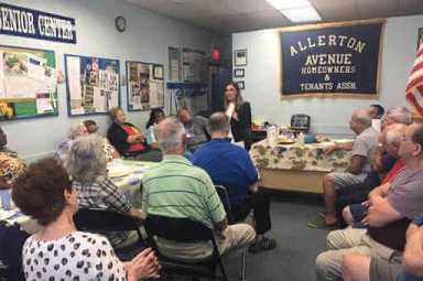 Biaggi Meets With Allerton Senior Center Residents