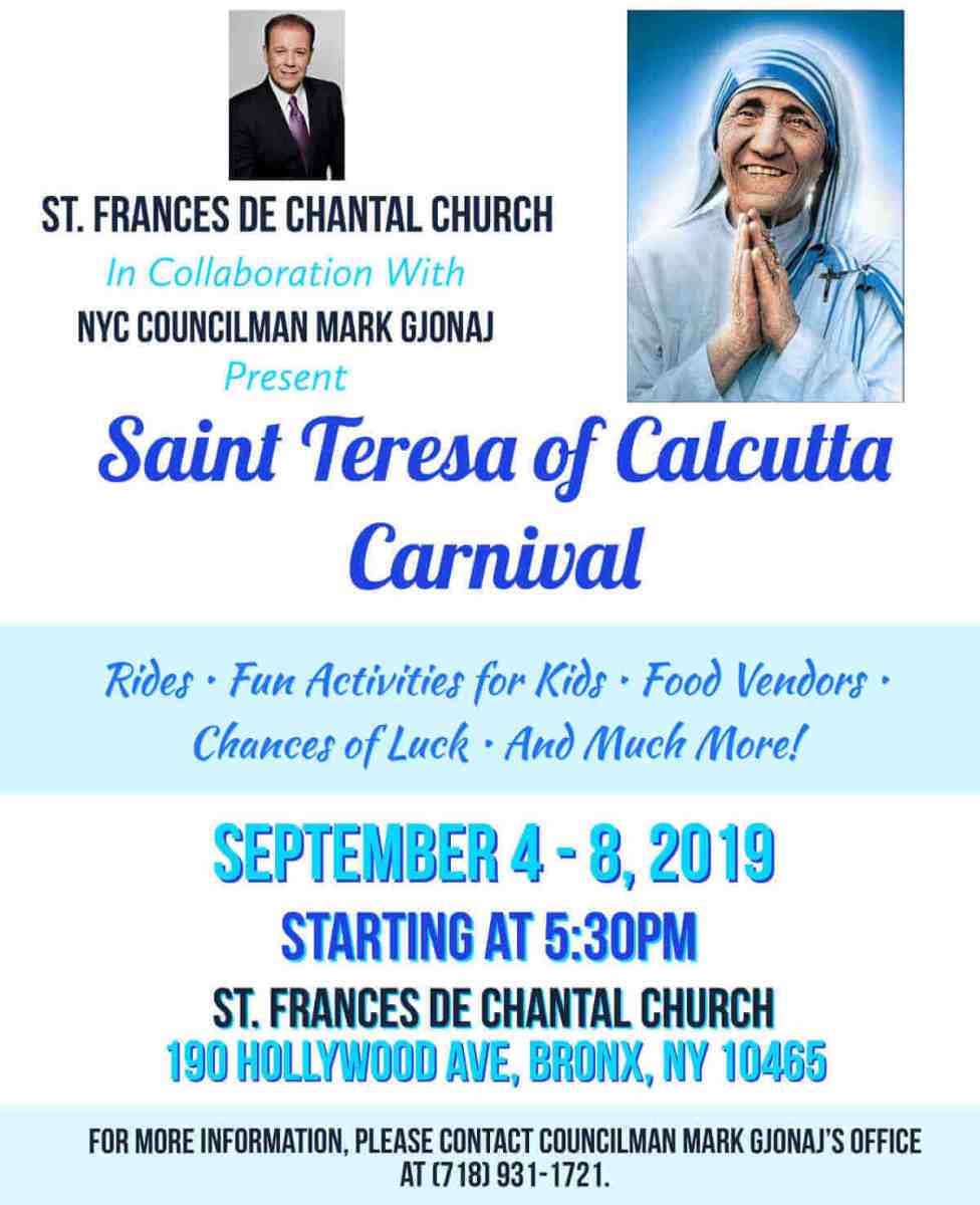 Gjonaj, St. Frances de Chantal Host St. Teresa of Calcutta Carnival