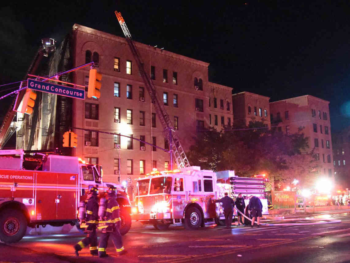 Six-story building on Grand Concourse experiences five-alarm blaze