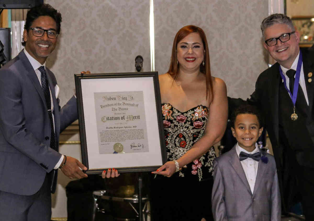 Dr. Rodriguez honored at Bronx Medical Society Gala