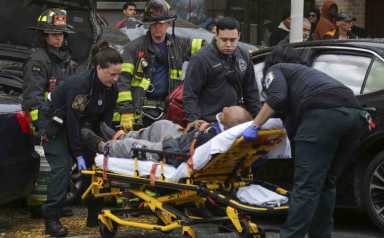 Multi-vehicle collision, two taken to hospital