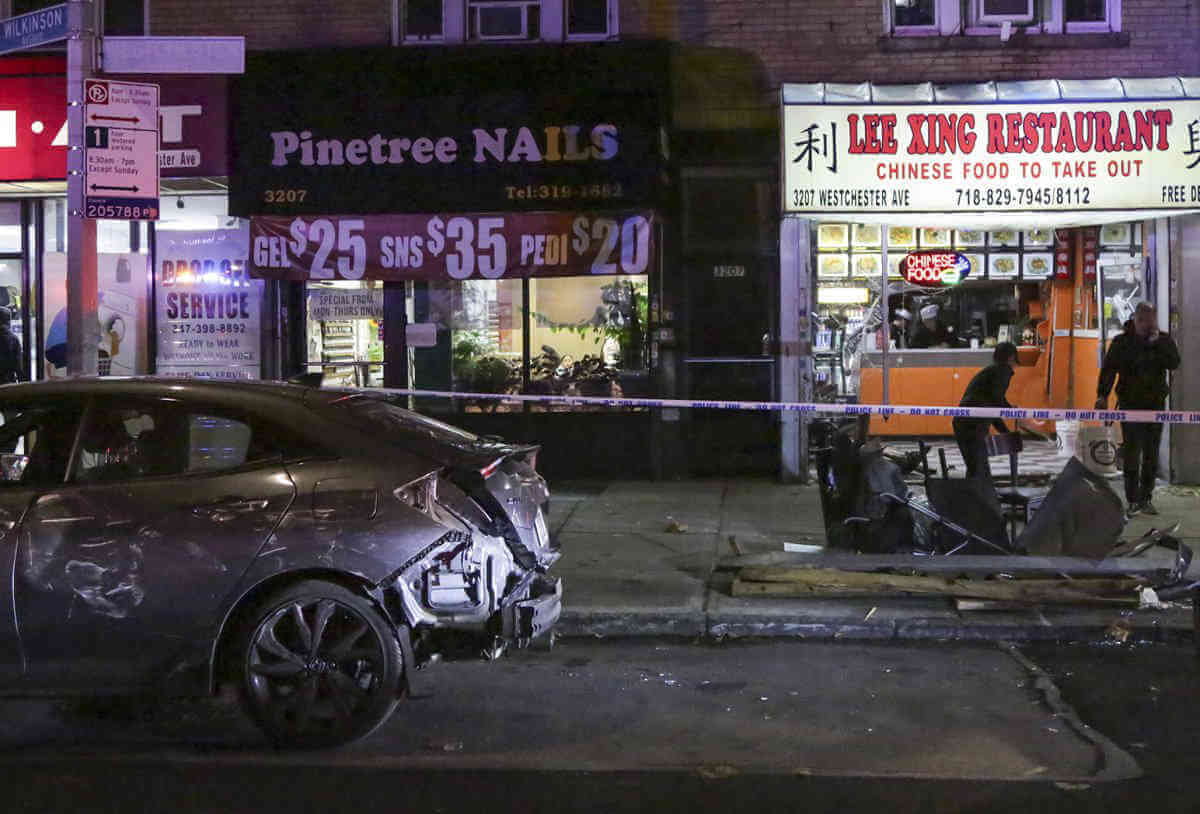 Car crashes into Lee Xing Restaurant on Westchester Avenue