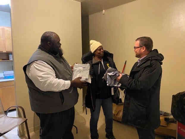 Sepulveda, TA president Audrey Henry donate clothes to Findlay Avenue victims