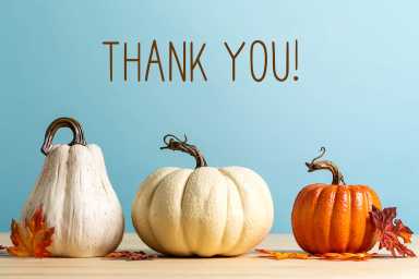 Thank you message with pumpkins