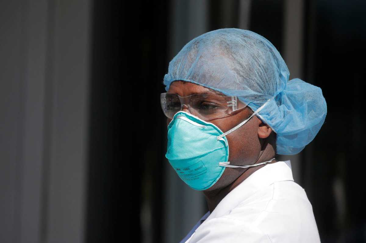 Nurses at Montefiore Medical Center Moses Division in Bronx hold protest demanding more PPE during outbreak of coronavirus disease (COVID-19) in New York