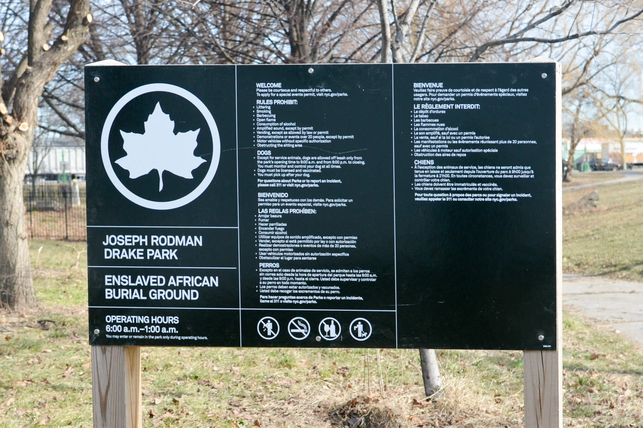 Parks honors enslaved African burial ground with new signs in Joseph