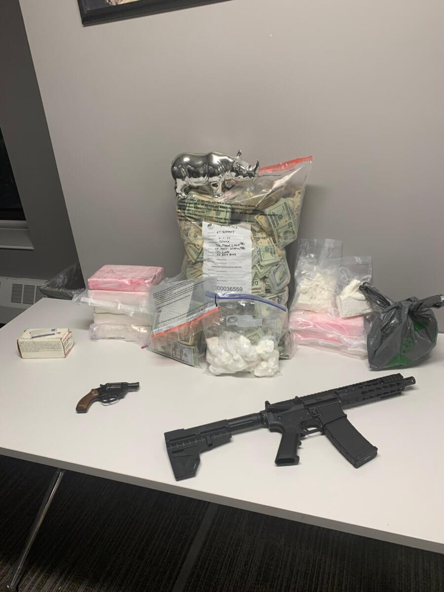 guns, cocaine and cash recovered