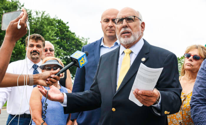 State Assemblyman Michael Benedetto held a press conference on July 29, 2021, in response to Locust Point residents voicing concerns of congestion on the TN expressway.