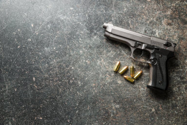 9mm pistol bullets and handgun
