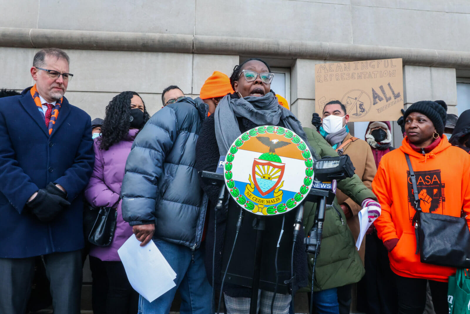 Bronx tenants rally with borough presidents, organizations to slow