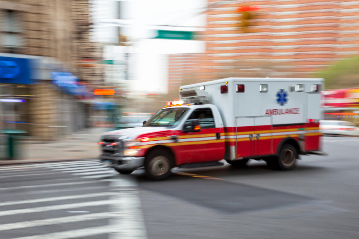 Ambulance Speeding in New York, Blurred Motion