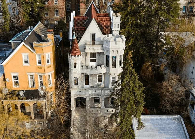 Gaze down upon the Bronx from a quirky castle with a movie past, yours