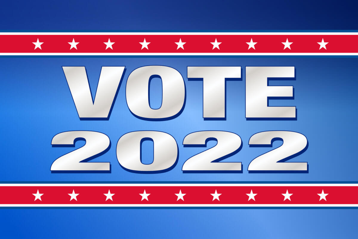 Vote 2022 with stars and USA colors – Illustration