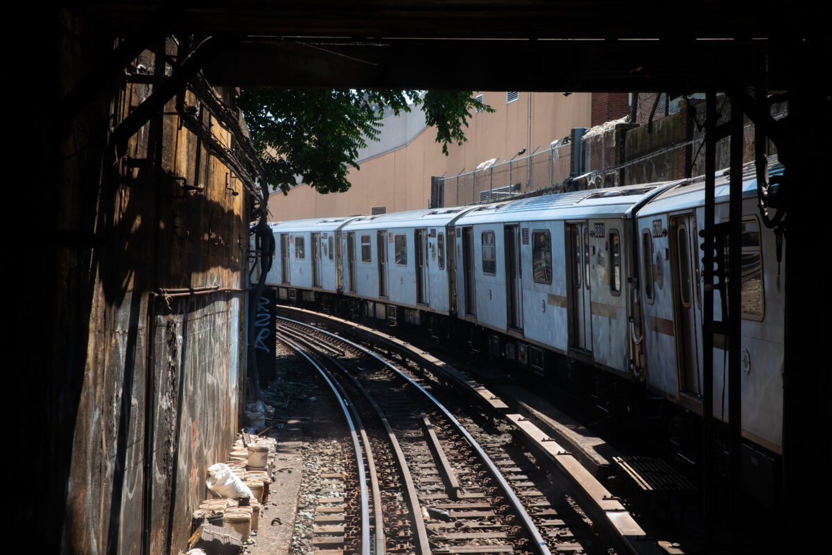 Rail fans ride on vintage cars from old South Ferry station to the ...