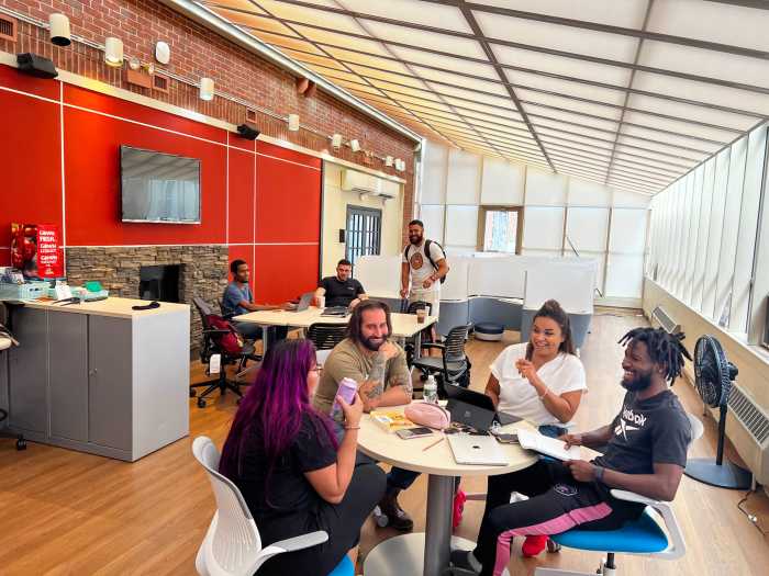 Students convene in the new Veterans Success Center. Courtesy Ryan Werner.